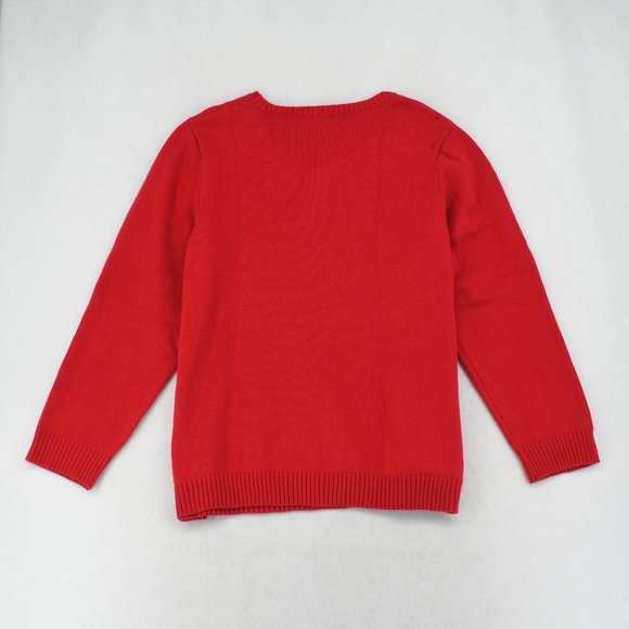 Karen Scott Sweater 2X Womens Plus Red Embroidered Snow Flake Crewneck Pullover - Picture 6 of 7